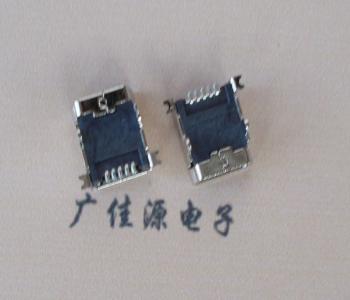 东莞 MINI USB 5PF 90°SMT前插后贴电源接口